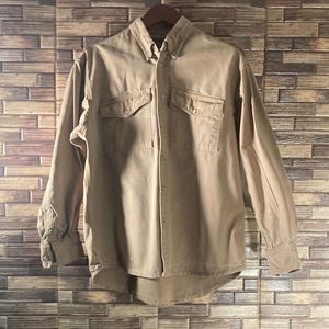 Mens Medium Justin Workwear Heavy Tan Work Shirt